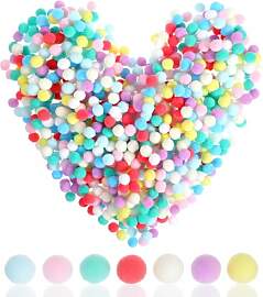 1000 Stück Bunte Pompons zum Basteln,1cm Mini