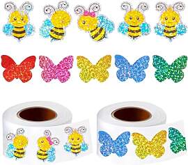 1000Stück Glitzer Sticker,Schmetterlings Bienen