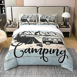100% Bio-Baumwolle Happy Camping Bettbezug