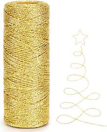 100 m Metallic-Gold Schnur, 1 mm Weihnachts