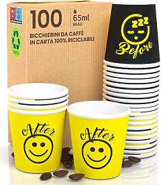 100 Pappbecher 65 ml DownUP Yellow