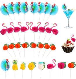 100 Stück Cocktail Deko Flamingo,Cupcake Deko