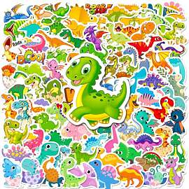 100 Stück Dinosaurier Sticker, PVC-Aufkleber 100