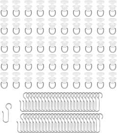 100 Stück Gardinenröllchen für Schiene Set, 50