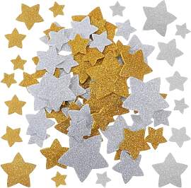 100 Stück Gold Sterne Moosgummi Aufkleber,