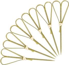 100 Stück Herzform Cocktail Sticks Bambus