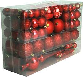 101 teilig Weihnachtskugel Herz Kugel mit