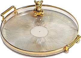 10,6" rundes dekoratives Tablett mit Griff,