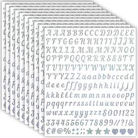 10 Blätter Glitzer Buchstaben Aufkleber Kleine,