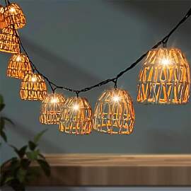 10er LED Lichterkette Außen,LED Rattankugel