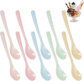 10er Pack Plastiklöffel Lang Bunt, 16 x 3,4 cm
