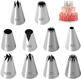 10er Set Profi Spritztüllen Große,
