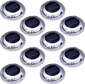 10er Set Solar LED Decklight Edelstahl
