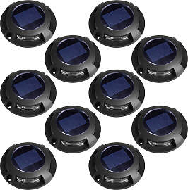 10er Set Solar LED Decklight Schwarz