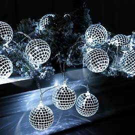 10 LED Discokugel Lichterkette,1.5m Disco Ball