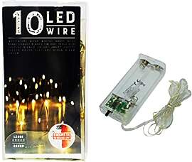 10 LED Micro Draht silber Lichterkette warmweiß