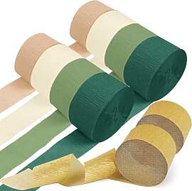 10 Rollen Krepppapier Grün, 4,5cm x 25m