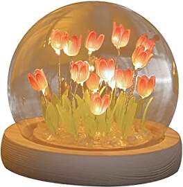 10 Rosa Blumen DIY Tulpen-Nachtlicht, Blumenwolke, 