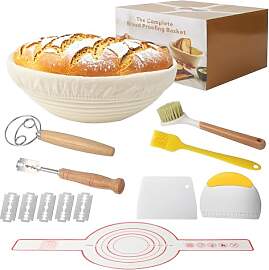 10 Stück Gärkorb Brot Set, 23 cm Gärkorb