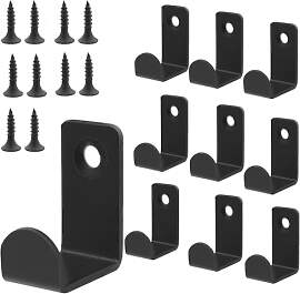 10 Stück Garderobenhaken, Kleiderhaken Schwarz,