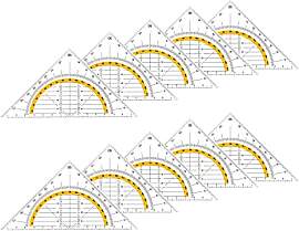 10 Stück Geometrie Dreieck, Geodreieck aus