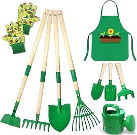10 Stück Kinder Gartenwerkzeug Set, Metall
