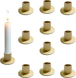 10 Stück Matte Kerzenständer Gold für
