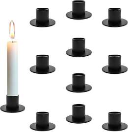 10 Stück Matte Kerzenständer Schwarz für