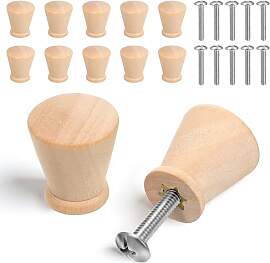 10 Stück Möbelknöpfe Holz Möbelgriffe Holz,