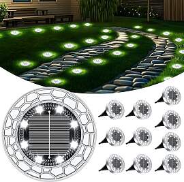 10 Stück Solar Bodenleuchten Aussen 8 LEDs