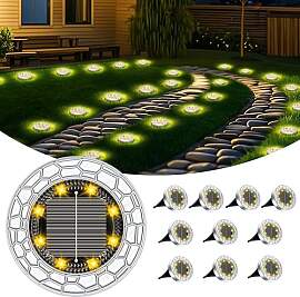 10 Stück Solar Bodenleuchten Aussen 8 LEDs