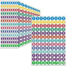 1170 Stück Bunte Zahlen Aufkleber(2 cm),