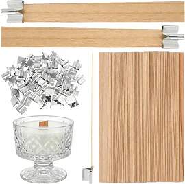 120pcs Holzdocht Kerze Set - 60 Stück Holzdochte