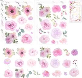 120 Pcs rosa Blumen Wandaufkleber, Peel und Stick