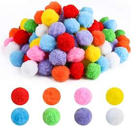 120 Stück Pompons zum Basteln, 4cm Bunte Pompoms, 