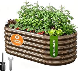 120x60x60 cm Hochbeet Metall - 6-in-1 Pflanzbeet