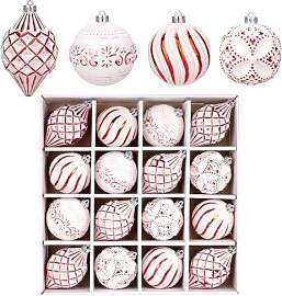 12er-Set Dekorative Weihnachtskugel Rustikale