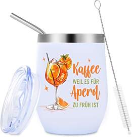 12 oz Aperol Edelstahl Weinglas,Doppelt isolierter 