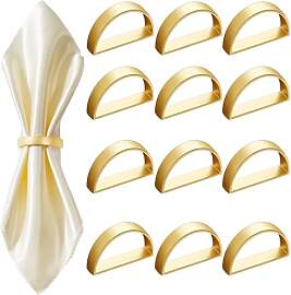 12 PCS Serviettenringe Gold, elegante Schnallen