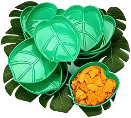 12 Sets Snack Tablett 12 Stück Palmblatt Hawaii