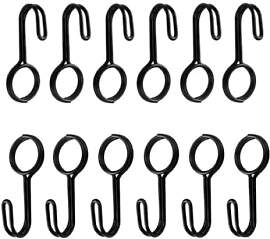 12 Spiralhaken Haken schwarz mit Öse,