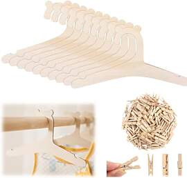 12 Stück Holz Baby Kinderkleiderbügel,
