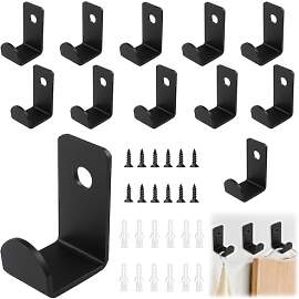 12 Stück schwarze Wandhaken mit Schrauben,