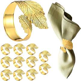 12 Stück Serviettenringe Gold, Metall Servietten