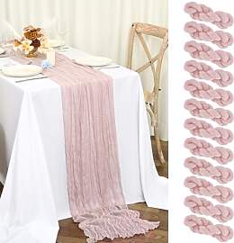 12 Stück Tischläufer Rosa 45x275 cm Staubiges