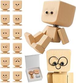 12 Stück Wackelfigur Auto, Wackelnder Holzmann,