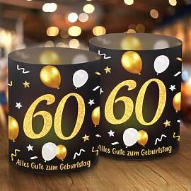 12 Windlicht Tischdeko 60 Geburtstag, Schön DASS
