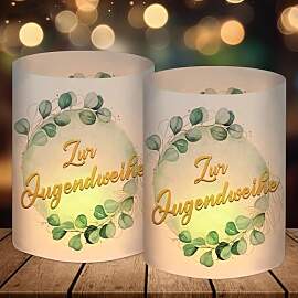 12 Windlicht Tischdeko, Jugendweihe Deko Mädchen