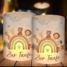 12 Windlicht Tischdeko Taufe, Taufdeko Junge