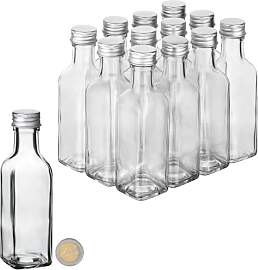 12x Kleine Glasflasche zum Befüllen 100ml für